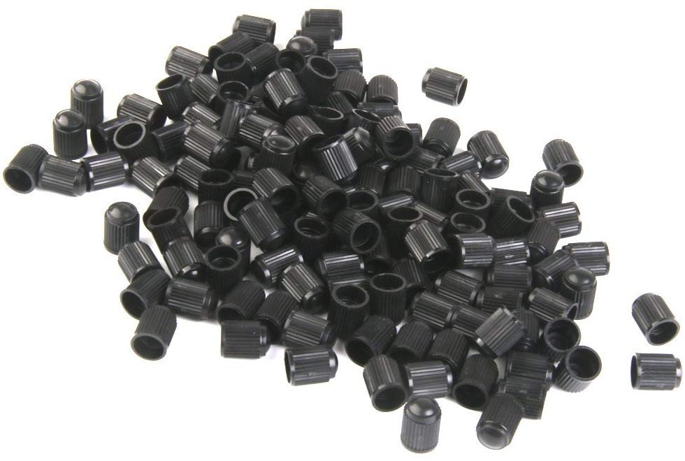 Electomania  200pcs Motorcyle Bike Bicycle Tyre Tire Valve Dust Plastic Cap Cover Black