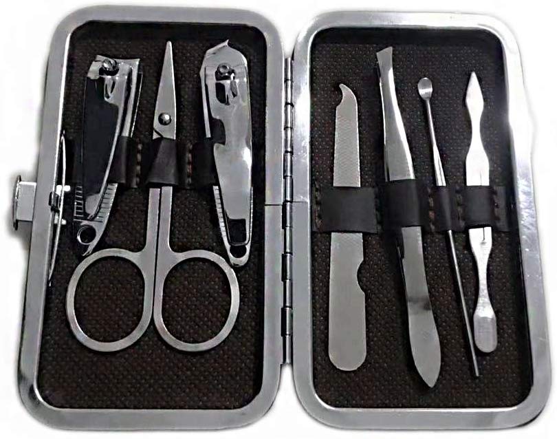 Electomania Manicure Pedicure Set Kit with 7 Tools (Brown)