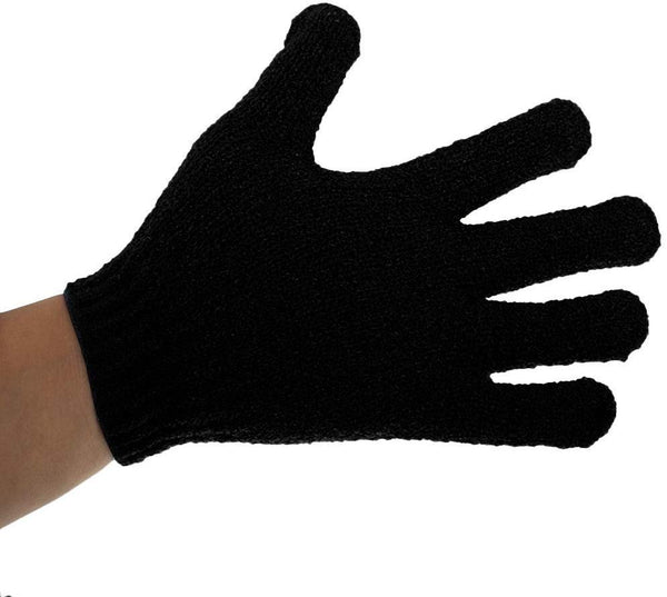 Electomania 1 Pair Home Spa Exfoliating gloves Hydro full body wash to cleanse scrub glove - Shower & Bath - Deep clean dead skin and Improves blood circultion (Black)