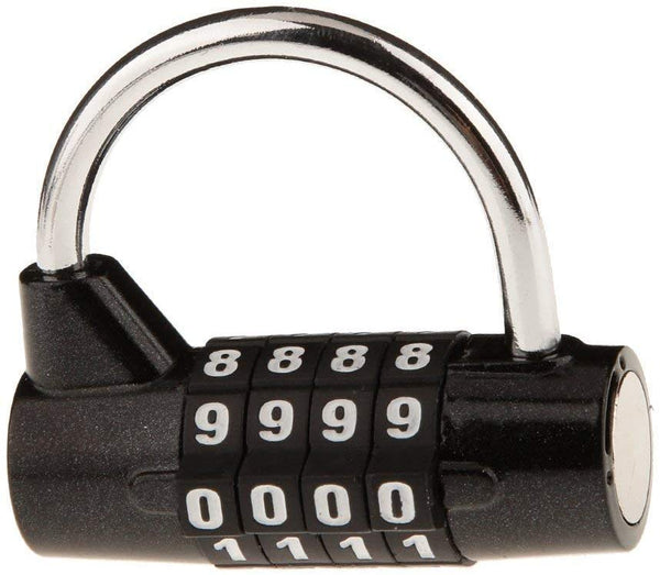 Electomania  4 Digit Combination Padlock Travel Luggage Locker Security Lock (Black)