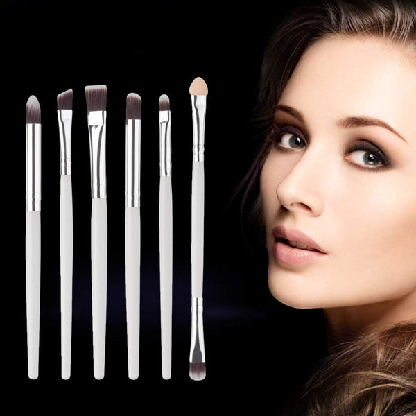 Electomania  6 Pieces in 1 Set Wooden Cosmetic Brush Set Eyeshadow Crease Eye Makeup Brushes Kit