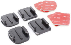 4pcs Flat Curved Adhesive Mounts with Stickers for Gopro Hero3 3, HD Hero2 (Black)