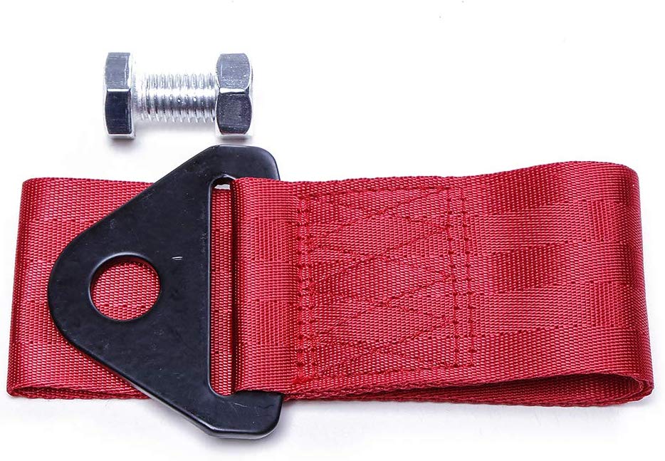 Electomania   Car Decorate Tow Towing Strap for Front Bumper Hook Truck (Red)