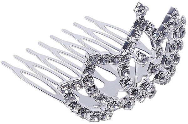 Electomania Glittering Stone Studded Princess Tiara Very Small Size Hair Comb for Women/Girls