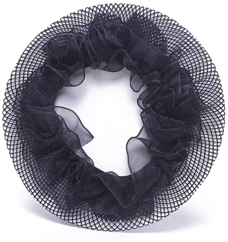 Electomania Elastic Round Net Bun Cover Hair Clip Band (Black)