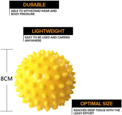 Electomania  PVC thorn ball massage acupoint grip ball tip nail fascia yoga ball fitness ball thorn ball 8cm (Yellow)