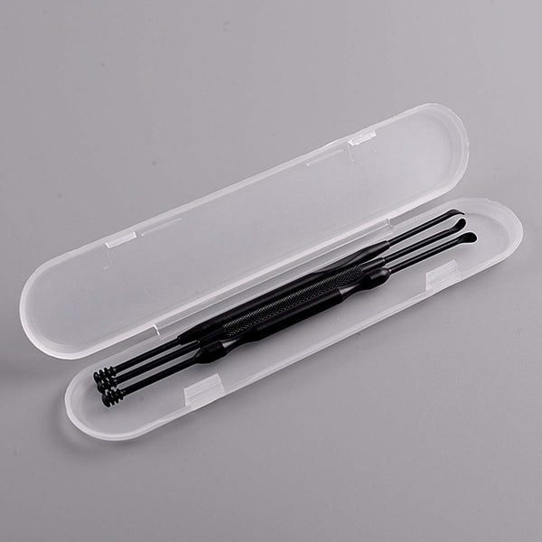 Electomania Stainless Steel Ear Pick Wax Cleaner Scoop Tool Earpick Curette Remover Earwax Removal 3 in 1 Set (Random Colour)