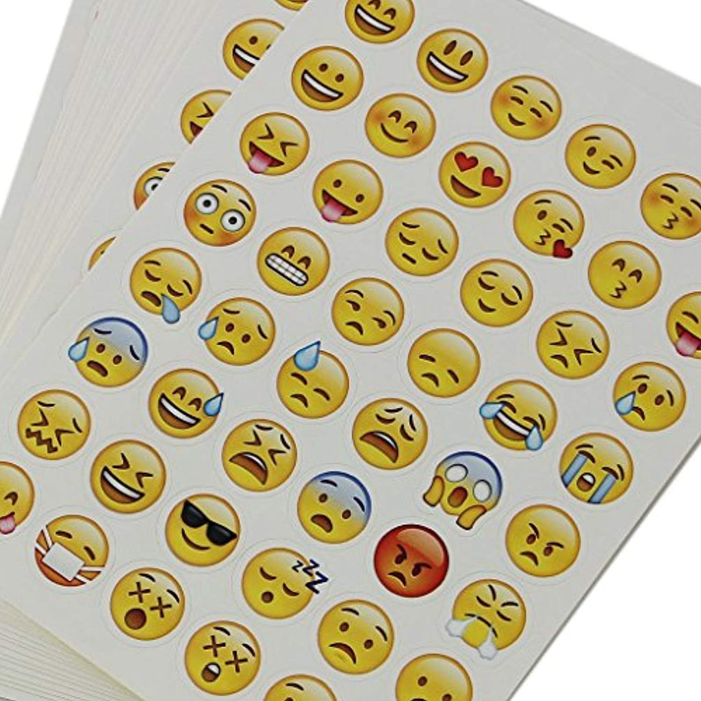 Electomania 20 Sheets Die Cut Emoji Sticker Kawaii Lovely Emoji Smile –  Electo Mania