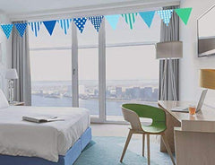 Electomania  Set of 3 Party Bunting Flags Banner for Kids Room, Play School Decoration, Birthday Party (Blue)