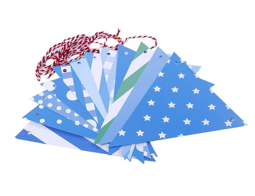 Electomania  Set of 3 Party Bunting Flags Banner for Kids Room, Play School Decoration, Birthday Party (Blue)