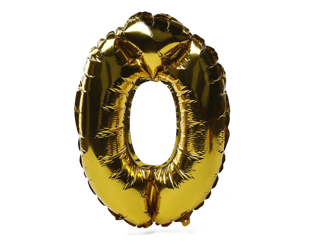 Electomania 14.96-inch Gold Foil Balloons Number 0, Number Balloons for Birthday Anniversary Party (Gold 0)
