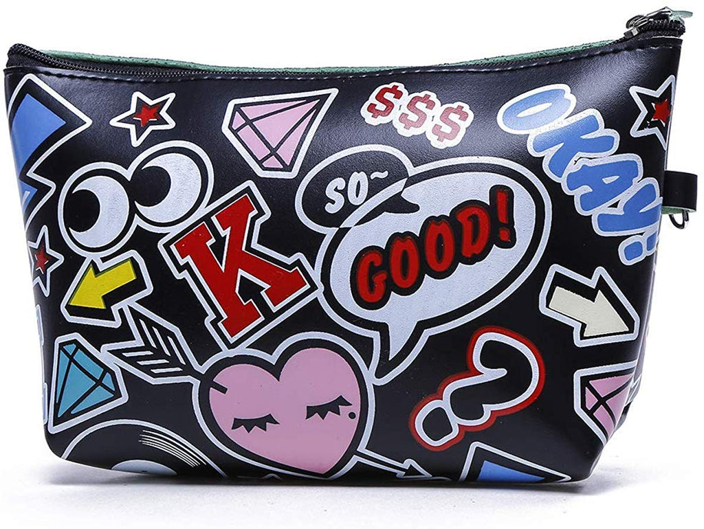 Electomania Waterproof Cosmetic Pouch Bag Mini Wallet for Girls Creative Zero Purse (Black, 20.5 * 13CM)