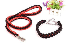 Electomania Nylon Dog Leash for Large Dogs with Extra Strong Brass Snap Hook Large (Black/Red)
