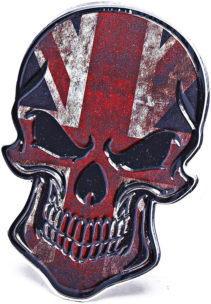 Electomania Skull Metal Head Car Sticker Car Styling Decal Reflective Car & Bike Sticker 3D Metal Logo Sticker Car Motorcycle Badge Emblem (Britain)