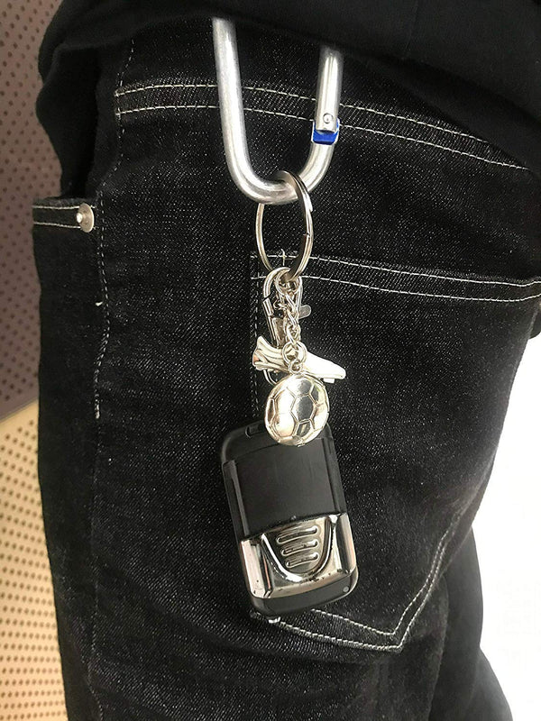 Electomania Soccer Football & Sneaker Keychain and Perpetual Pocket Calendar Keychain 2 in 1 Set (Silver)