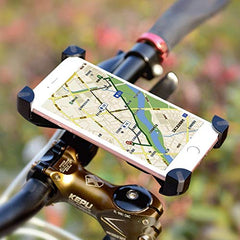 Electomania Bike Phone Mount Holder-Mounted on Bicycle and Motorcycle Handlebar 4.5-7 Inches Suitable Compatible Any Smart Cell Phone No Tool Installation (Yellow)