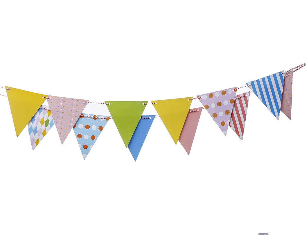 Electomania Party Bunting Flags Banner for Kids Room, Play School Decoration, Birthday Party, Baby Shower (Multi Color)