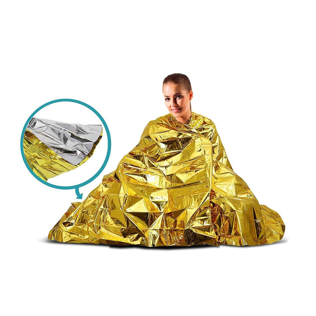 Electomania Emergency Survival Blanket Thermal Blanket Moistureproof Blanket(160 x 210 cm) for Safety & Survival During Camping, Outdoor Sports, Hiking, Travel, Tent, Bag, Rain