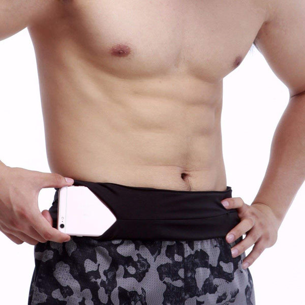 Electomania Unisex Compact Waist Pouch/Belt for Running, Cycling, Workouts, Walking, Hiking and Travelling - Black