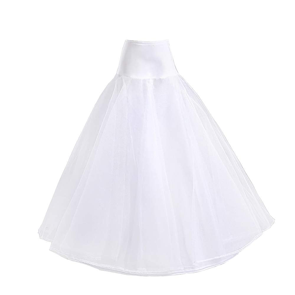 Electomania® Bridal Underskirt 2 Layer Netting Bridal Dress Gown Slip Petticoat Net Bridal Wedding Petticoat-Prom Underskirt One size (White)