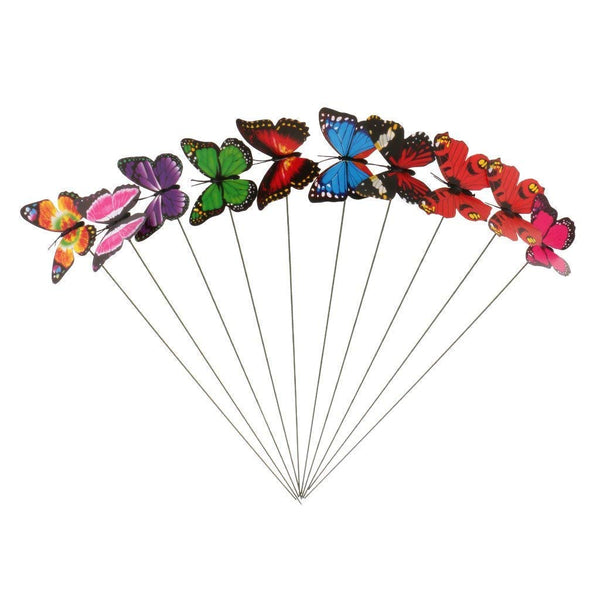 Electomania® Colorful Flying Butterfly On Stick Model Home Garden Lawn Ornament 7X5Cm （Multicolor）