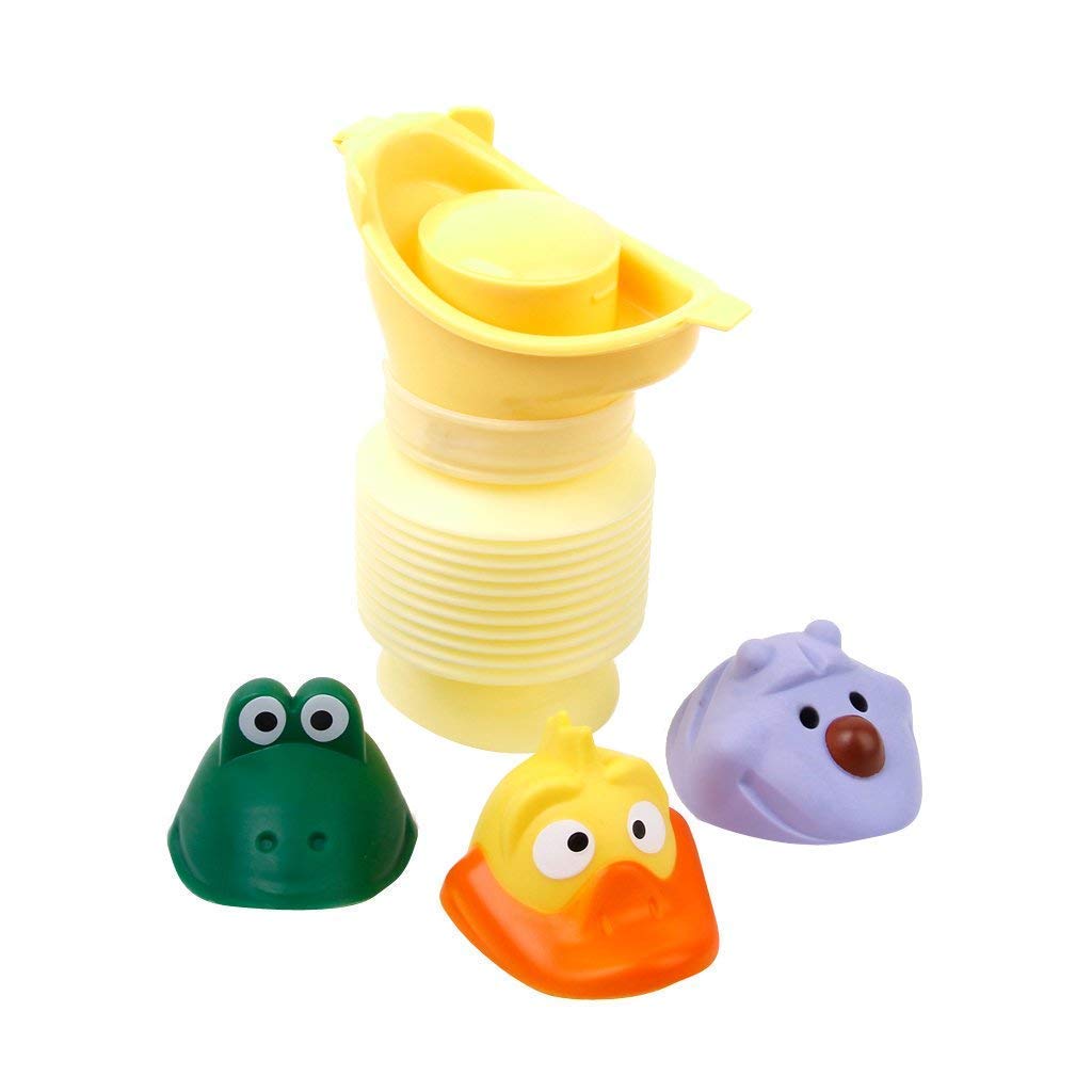 Electomania Cartoon Portable Urinal 400ml Kids Children Potty Camping Travel Emergency Toilet Convenience Health Pee Training (Yellow)