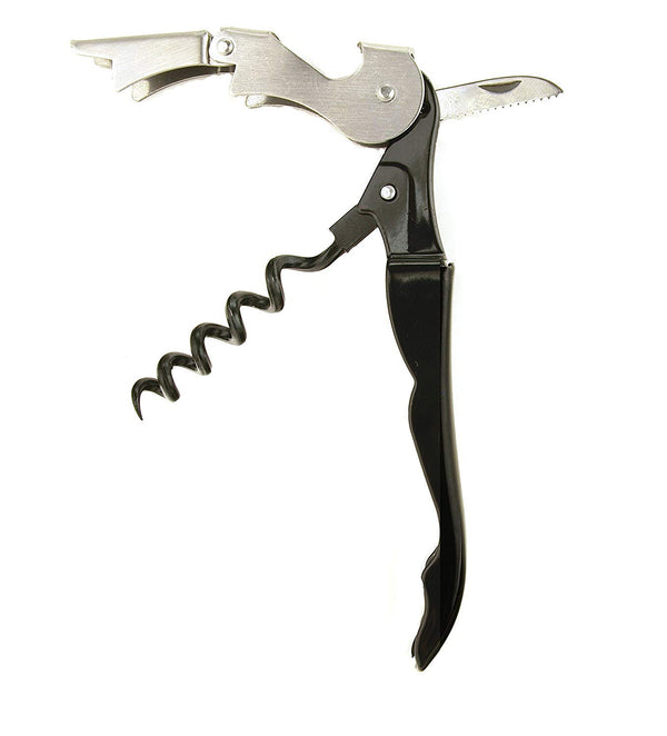 Electomania Stainless Steel Wine Cork Screw, Sommelier Knife Style with Bottle Opener and Foil Cutter, The Economy Choice of Waiters and Bartenders