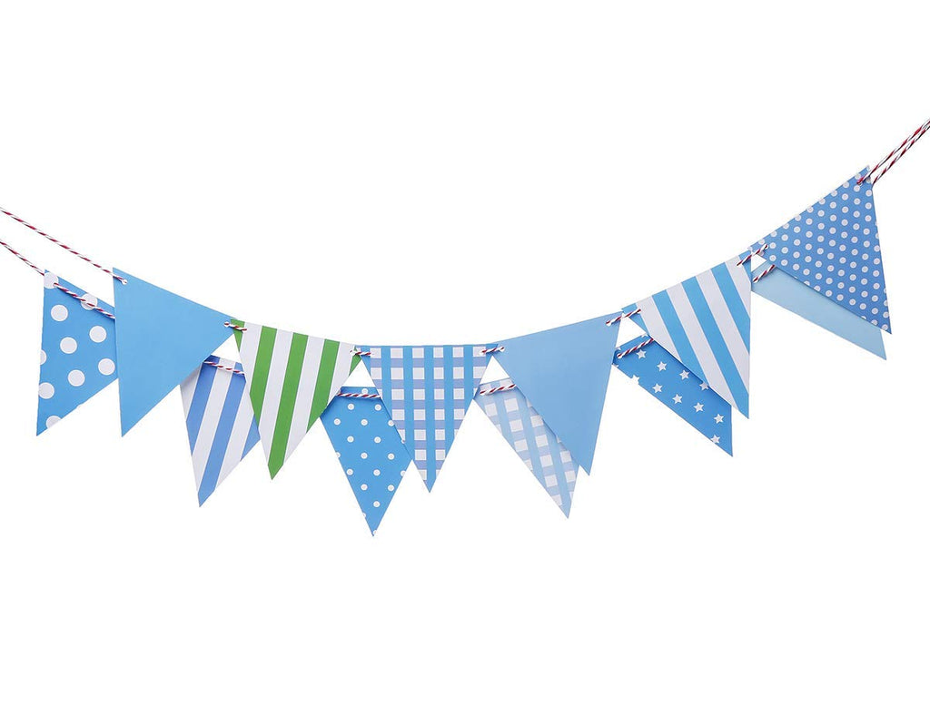 Electomania Party Bunting Flags Banner for Kids Room, Play School Decoration, Birthday Party, Baby Shower (Blue)