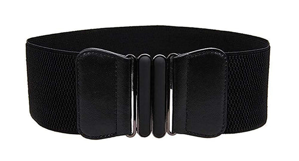 Electomania Women's Vintage Wide Elastic Stretch Metal Buckle Waist Belt Waistband