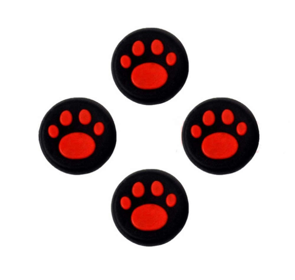 Electomania Replacement Cat Pad Style Silicone Analog Controller Joystick Thumb Stick Grip Cap Cover Compatible for PS4,PS3,Xbox 360,Xbox One Controller (Set of 4)