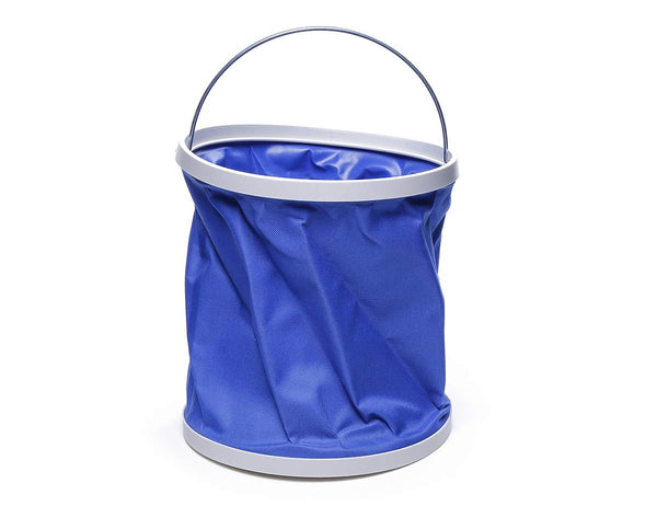 Electomania 11L Portable Foldaway Water Bucket for Camping Fishing Boating Fold Size 27X24.5CM, Open Size 4X24.5CM (Blue)