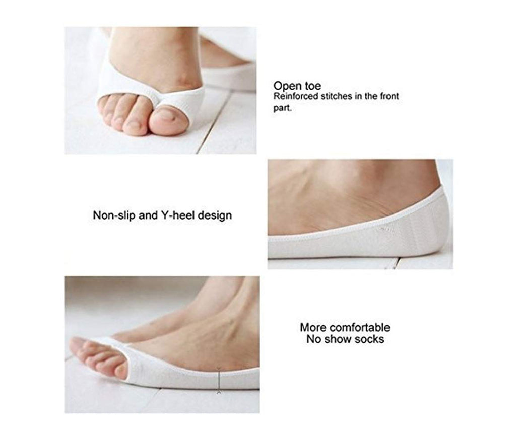 ELECTOMANIA Cotton Ankle Open Toe Moisturizing Socks For Flats