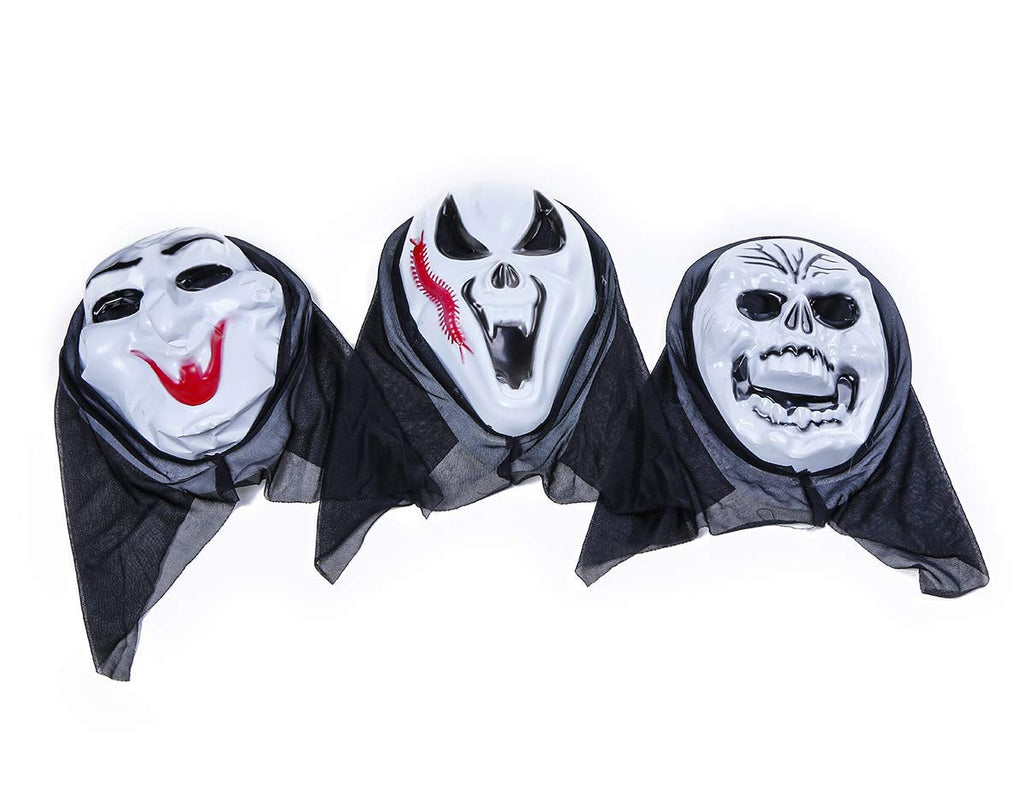 Electomania 3 Different Scarry Horror Tricky Mask for Halloween (Black)-Set of 3