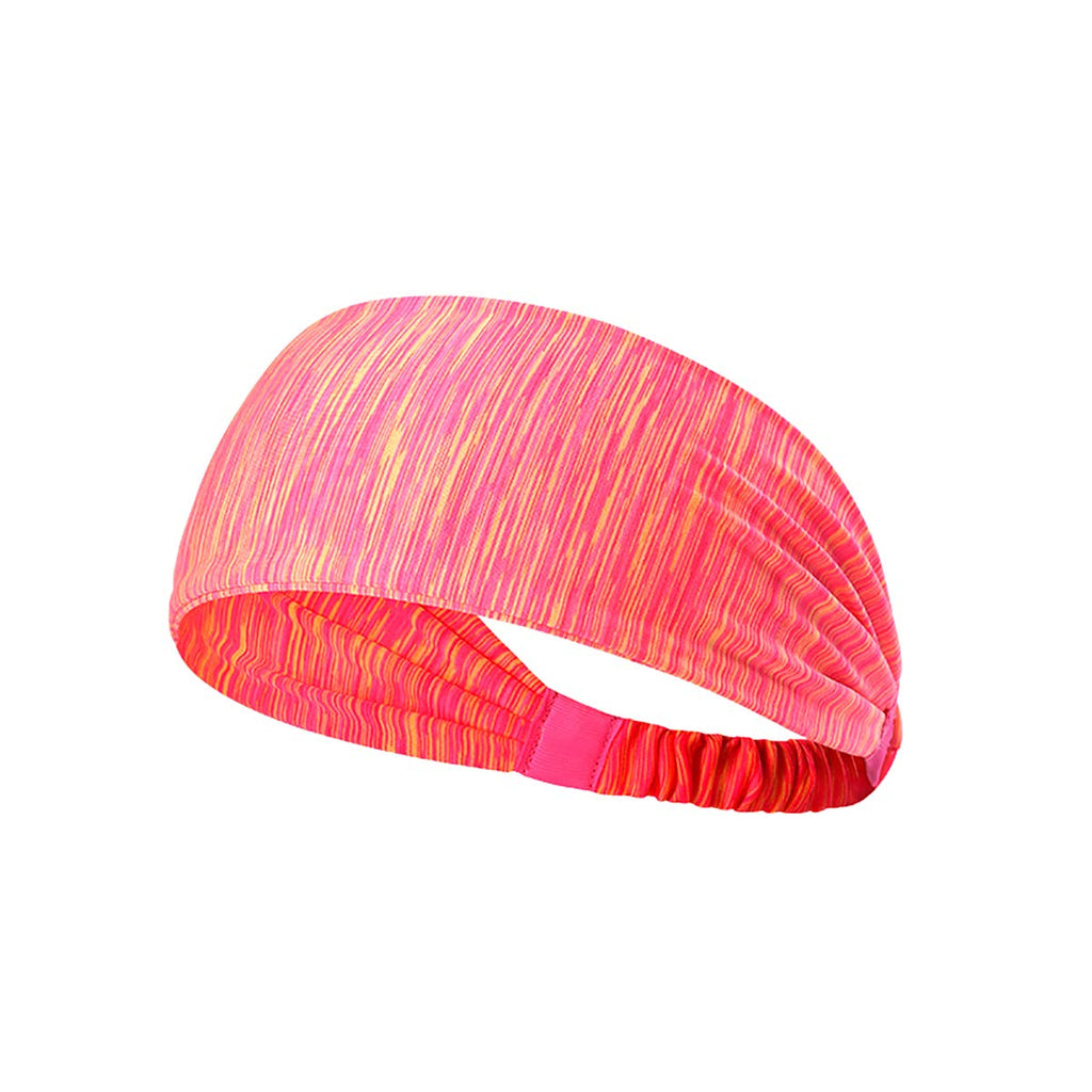 Electomania Yoga Sport Athletic Headband Sweatband for Running Sports Travel Fitness Elastic Wicking Non Slip Style Band and Basketball Headbands Headscarf Fits (Stripe Red)