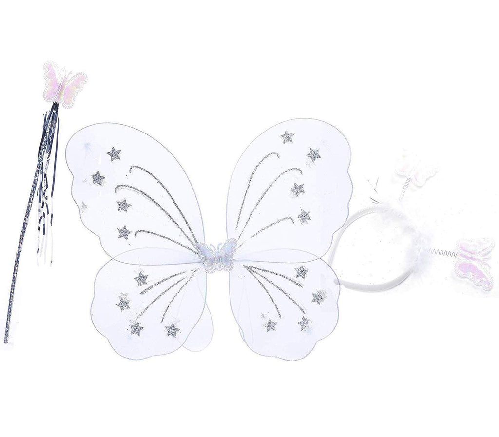 Electomania Girls Butterfly, Angel Wings for Kids. for Garden Parties, Birthday Favors, Halloween Costumes, and More ( 3 in 1 Set )