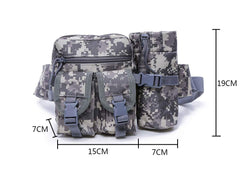 Electomania Nylon Camo Waist Pack Bag Fanny Packs Waterproof Hip Belt Bag Pouch for Hiking Climbing Outdoor Bumbag (Color: acu camo)