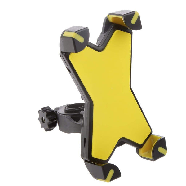 Electomania Bike Phone Mount Holder-Mounted on Bicycle and Motorcycle Handlebar 4.5-7 Inches Suitable Compatible Any Smart Cell Phone No Tool Installation (Yellow)