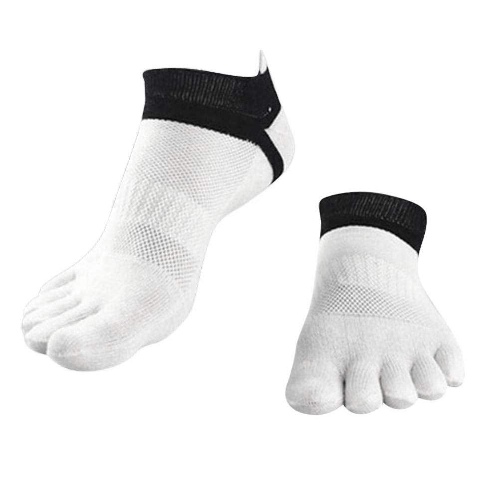 Electomania Men's 5 Toe Socks Sports Five Finger Socks Breathable 1 Pairs - White