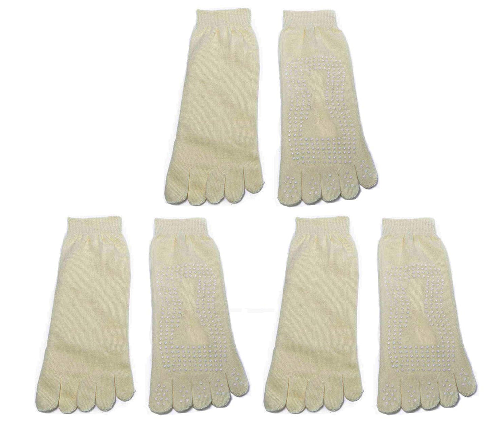 Electomania® Yoga Socks, Pilates Socks, Plain Non-Slip Socks, Stretch Breathable Five-Finger Socks (3 Pair)