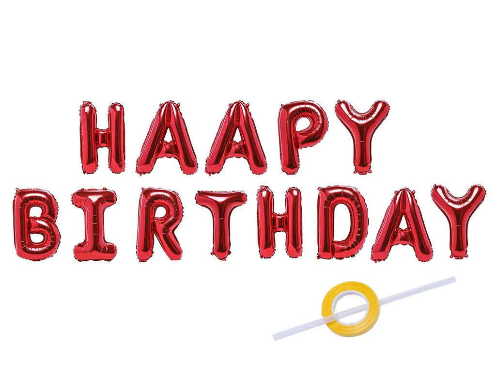 Electomania Happy Birthday Foil Toy Balloon, Red (Pack of 13 Letters)