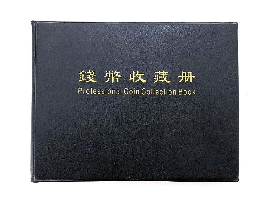 Electomania® 240 Pockets Coin Holder Collection Money Penny Storage Pocket Organizer Album Book for Collectors (Black)