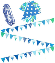 Electomania  Set of 3 Party Bunting Flags Banner for Kids Room, Play School Decoration, Birthday Party (Blue)