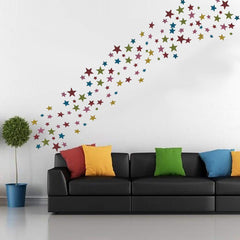 Electomania Foam Flashing Pentagram Wall Decoration Wall Sticker Children's House Decoration Creative Sticker 50 Stars 1 Set