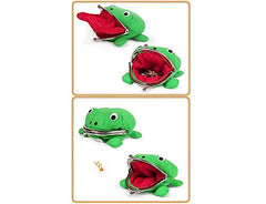 Electomania Frog Shape Cute Animal Face Plush Coin Purse, Green